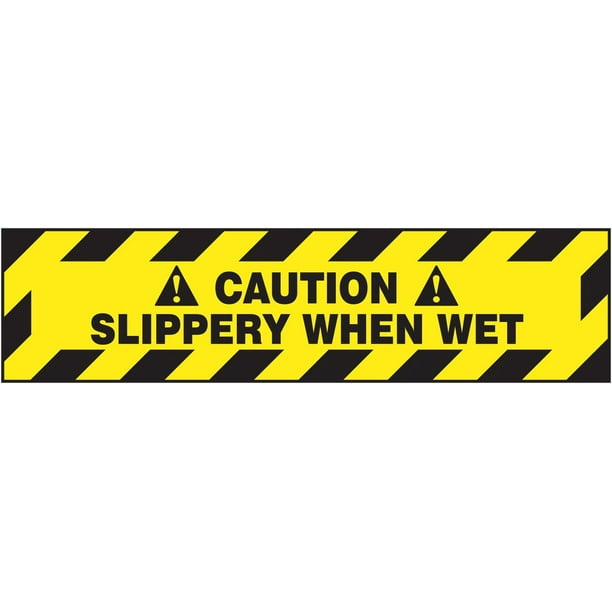 6 Length x 24 Width Black on Yellow Legend CAUTION SLIPPERY WHEN WET Accuform Signs PSR244 Slip-Gard Adhesive Vinyl Step-Style Floor Sign 6 Length x 24 Width Black on Yellow Legend CAUTION SLIPPERY WHEN WET Accuform Signs PSR244 Slip-Gard Adhesive Vinyl Step-Style Floor Sign